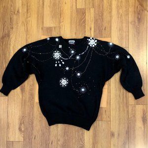 Black beaded pullover